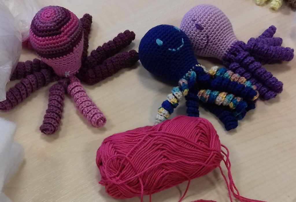 Így néznek ki a horgolt koripok. Fotó: magánarchívum