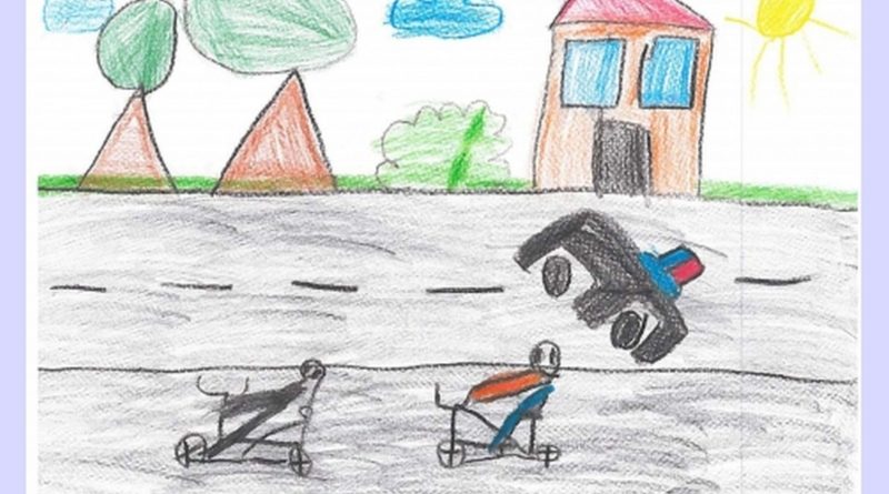 Az egyik óvodás rajza. Fotó: www.police.hu