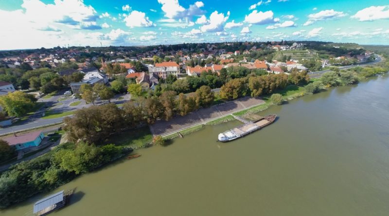 Légifelvétel a Dunáról. Fotó: Babai István/Paksi Polgármesteri Hivatal.