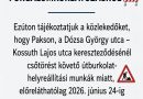 Mezőföldvíz Kft. – Tájékoztatás ideiglenes forgalomkorlátozásról Mezőföldvíz Kft. – Tájékoztatás ideiglenes forgalomkorlátozásról