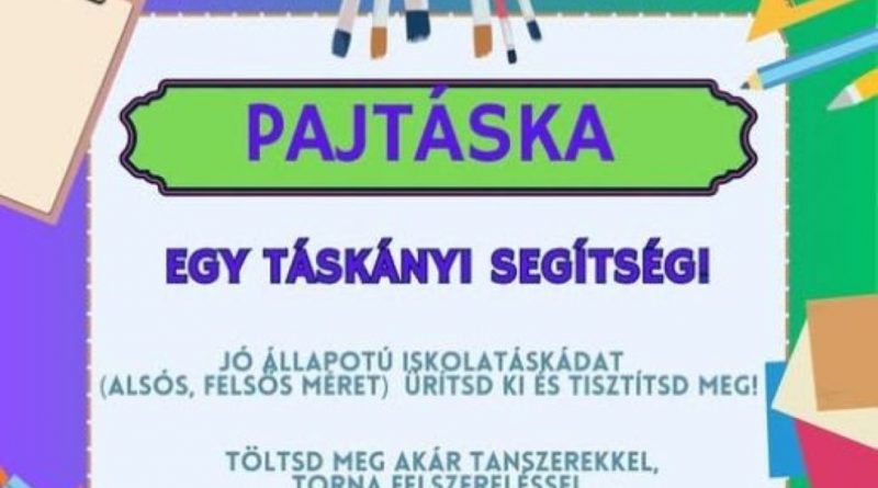 Idén is PajTáska, egy táskányi segítség Idén is PajTáska, egy táskányi segítség